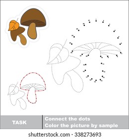 Vector Hongo para ser rastreado por números. Juego de punto a punto. Conecte puntos para números.