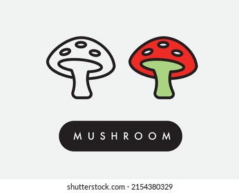 Vector mushroom fungus icon illustration