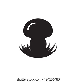 Vector mushroom icon, logo, template, pictogram set. Modern emblem for eco shop, market, restaurant, internet, design. Trendy simple style fungus symbol