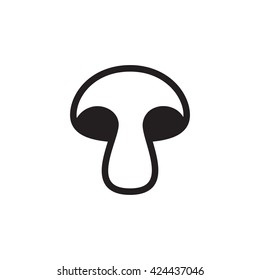 Vector mushroom icon, logo, template, pictogram. Modern emblem for eco shop, market, restaurant, internet, design. Trendy thin line style fungus symbol