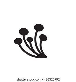 Vector mushroom icon, logo, template, pictogram set. Modern emblem for eco shop, market, restaurant, internet, design. Trendy simple style fungus symbol