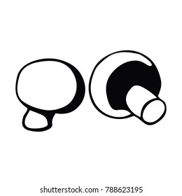 Vector mushroom icon, logo, template, pictogram. Modern emblem for eco shop, market, restaurant, internet, design.