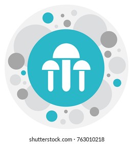 Vector Mushroom Icon. Premium Quality Isolated Champignon Element In Trendy Flat Style.