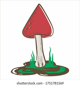 vector mushroom illustration of mushroom abstract cartoon mushroom