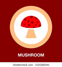 vector mushroom illustration - fungus silhouette symbol