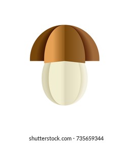 Vector mushroom from a paper on a white background.
