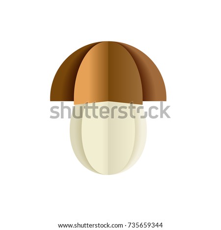 Vector mushroom from a paper on a white background.