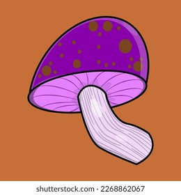 vector mushroom with purple circle pattern