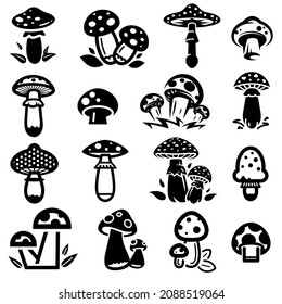 vector Mushroom set. Collection icon mushrooms. Vector