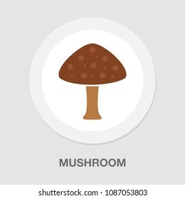 Vector Mushroom vegetable illustration isolated, nature organic fungus - vegetarian veggie silhouette