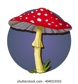 vector mushrooms colored