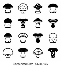 Vector Mushrooms icon set