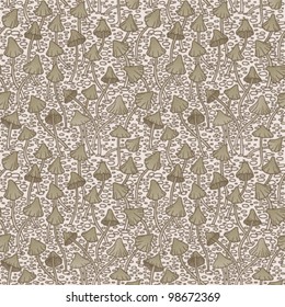 Vector mushrooms seamless pattern