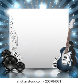 Vector Music Background with Instruments and Music Equipment with place for your text