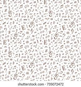 Vector Music background. Musical Notes Seamless Pattern