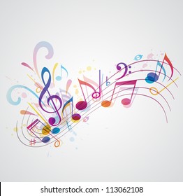 Vector music background with notes