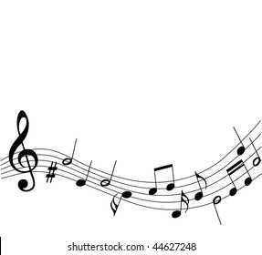 vector music background with notes
