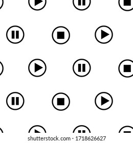 Vector Music background. Seamless pattern with Hand drawn doodle Musical Instruments, Retro musical equipment.