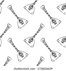 Vector Music background. Seamless pattern with Hand drawn doodle Musical Instruments, Retro musical equipment.