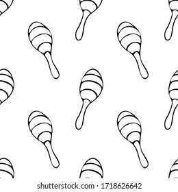 Vector Music background. Seamless pattern with Hand drawn doodle Musical Instruments, Retro musical equipment.