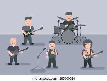 Vector music band flat graphic