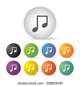 vector music button icon set  
