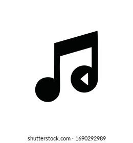 Vector music button icon with white background
