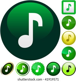 Vector music button set
