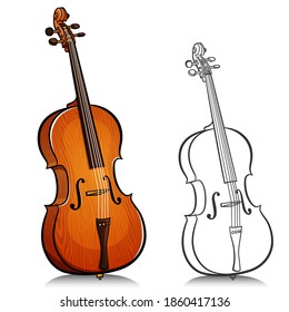 Vector Music Cello Illustration Cartoon