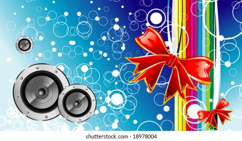 VECTOR Music and Christmas gift background
