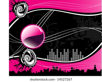 vector music city illustration