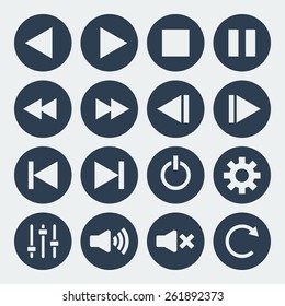 Vector music control icons. File format eps 10