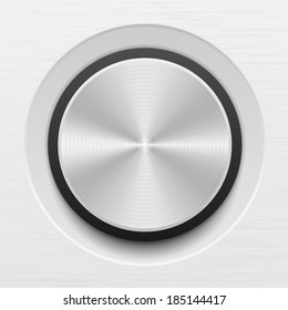 Vector music control volume knob with metal texture