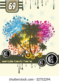 VECTOR Music and Dance tropical Disco Event