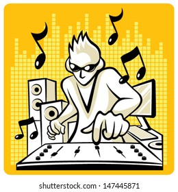Vector Music DJ Music DJ in action. Vector EPS10 file.