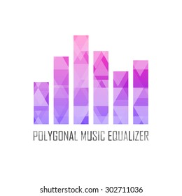 Vector music equalizer logo on white background.