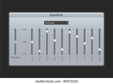 Vector music equalizer with mixing console