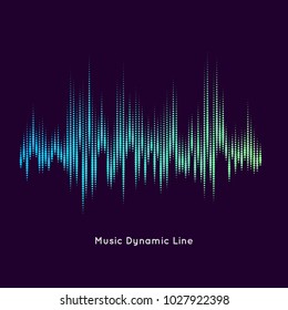 Vector music equalizer on dark background. The dynamic line