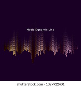 Vector music equalizer on dark background. The dynamic line