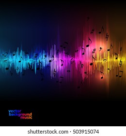 Vector music equalizer waves background, spectrum abstract illustration.
