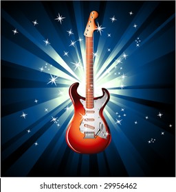 VECTOR Music Event Background with a colorful Electric Guitar