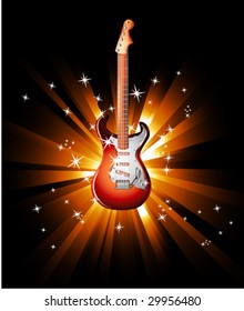 VECTOR Music Event Background with a colorful Electric Guitar