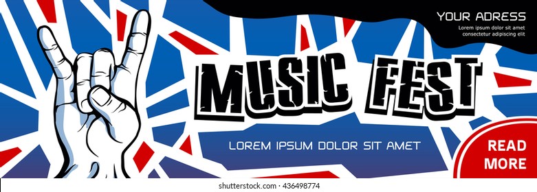 vector music festival banner