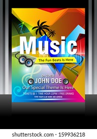 Vector music flyer design vector illustration 