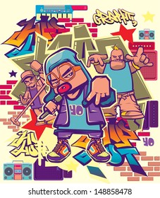 Vector Music Hip Hop And Rock Character