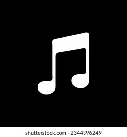 Vector music icon, black background clipart