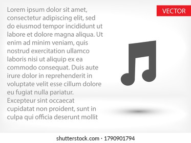 Vector music icon. Vector, Eps 10 . Lorem Ipsum Flat Design 