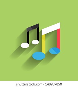 Vector music icon flat modern design