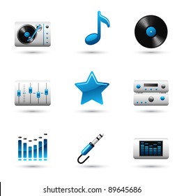 Vector music icon on white background