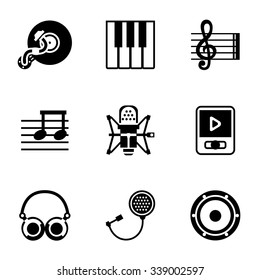 Vector Music icon set on white background